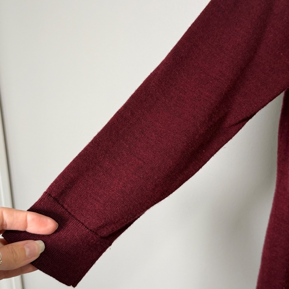 LOFT Wool Blend Minimalist Fall Sweater (M) Button Detail 3/4 Sleeve Office - Picture 8 of 11